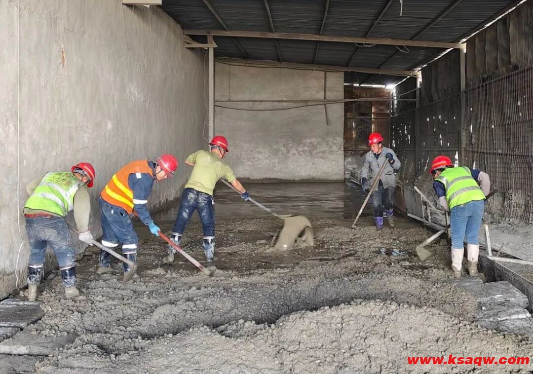 新田煤矿水泥库房地面硬化完工