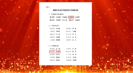 喜讯！金桥煤矿荣获“集团公司十佳宣传工作先进单位”称号