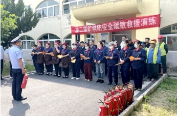 潘二煤矿保卫科开展应急疏散演练